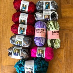 Red Heart Sashay  and Patton’s Yarns